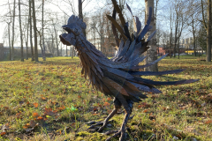 85.-Kalviska-metaline-gaidzio-skulptura