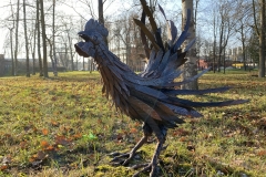 85.-Kalviska-metaline-gaidzio-skulptura